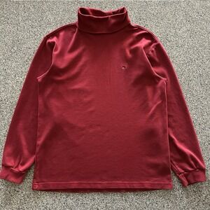 Vintage‎ Tommy Hilfiger Turtleneck Shirt Mens L Red Long Sleeve Cotton Y2K 2003
